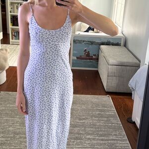 SIR The Label Baby Blue Floral Midi Slip Dress Size S